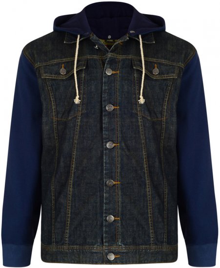 Kam Jeans Jose Denim Jacket With Detachable Hood - Jakker - Store jakker - 2XL-12XL