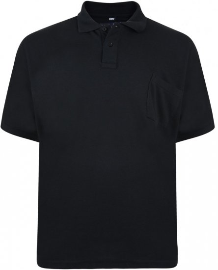 Motley Denim Piké Svart - Polo- & Piqueskjorter - Poloskjorte i store størrelser - 2XL-8XL