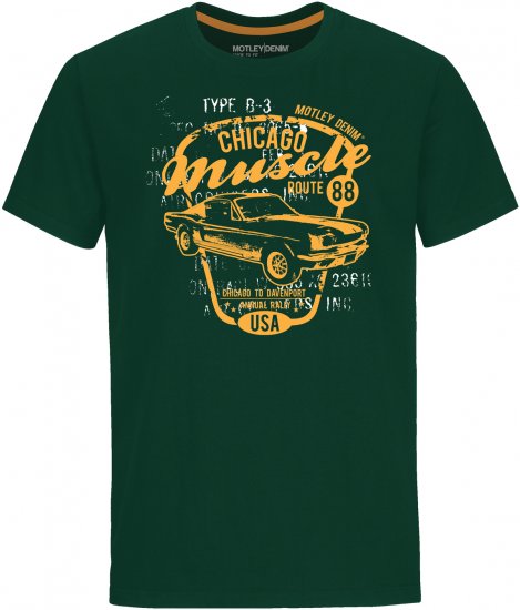 Motley Denim Newport T-shirt Racing Green - T-skjorter - Store T-skjorter - 2XL-14XL