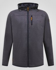 D555 Conrad Detachable Hood Bonded Fleece Zip Through Hoody TALL Mørkeblå