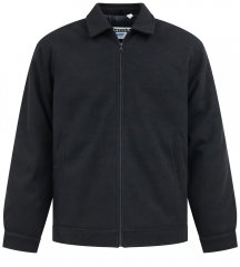D555 Epsom Harrington Jacket with Zip Through Collared Melton Black