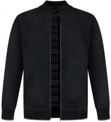 D555 Enrique Strikket Chenillecardigan med Glidelås Svart