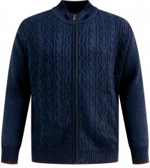 D555 Gillingham Strikket Cardigan med Glidelås og Fôr Marineblå