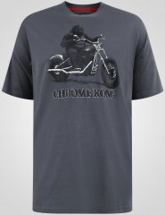 D555 Craig Gorilla Biker T-skjorte med trykk Mørkegrå