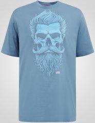 D555 Miller Bearded Skull T-skjorte med trykk