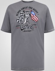 D555 Jasper Official Gas Monkey T-skjorte med trykk Grå