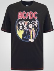D555 Hugh Official ACDC Highway To Hell T-skjorte med trykk Svart