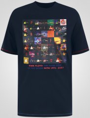 D555 Otto Official Pink Floyd 50th Anniversary T-skjorte med trykk Marineblå