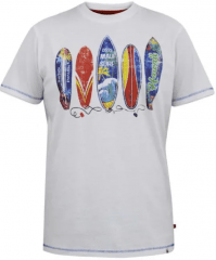 D555 Bridgford T-skjorte med surfprint hvit
