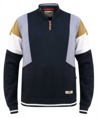 D555 Kenington Cut And Sew Half Zipper Sweatshirt