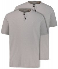 JP1880 708420 Henley t-skjorte 2-pakning Gråmelert