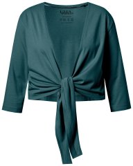 Ulla Popken 794514 Jerseybolero med knyting Petrol