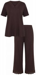 Ulla Popken 806944 Kortermet pyjamas Brun