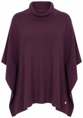 Ulla Popken 820620 Ponchogenser med høy hals Plomme