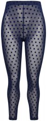 Ulla Popken 823383 Prikkete strømpeleggings Mørkeblå