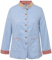 Ulla Popken 823538 Blazer i linblanding med ståkrage Lyseblå