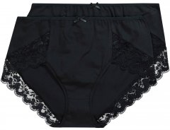 Ulla Popken 824106 Truser med blonder 2-pakning Svart