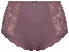 Ulla Popken 825788 Truser med høyt liv og blonder Brun
