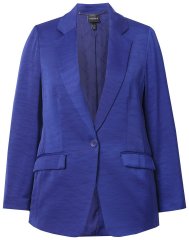 Ulla Popken 826161 Strukturert blazer med klafflommer Mørkeblå