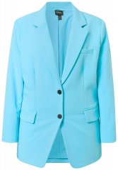 Ulla Popken 826487 Oversized blazer med klafflommer Lys turkis