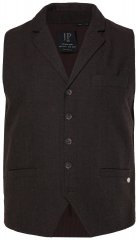 JP1880 828736 Tweedvest med strikket rygg Mørkebrun