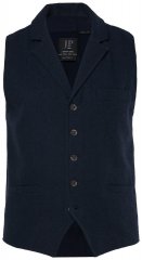 JP1880 828736 Tweedvest med strikket rygg Mørkeblå