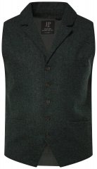 JP1880 828736 Tweedvest med strikket rygg Flaskegrønn