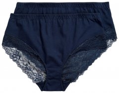 Ulla Popken 830094 Truser med blonder 2-pakning Mørkeblå