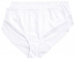 Ulla Popken 830094 Truser med blonder 2-pakning Hvit