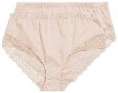Ulla Popken 830094 Truser med blonder 2-pakning Beige