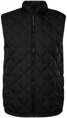 Men+ 578 Quiltet vest med ståkrage Svart