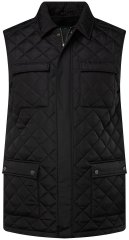 Boston Park 593 Quiltet vest med skjortekrage Svart