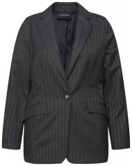 Ulla Popken 832935 Blazer i sildebensmønster med metallglans Grå
