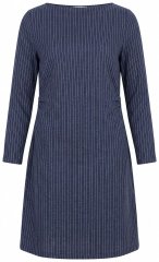 Ulla Popken 834371 Stripete sweatkjole Mørkeblå