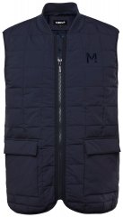 Men+ 464 Quiltet vest med collegekrage Mørkeblå