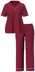 Ulla Popken 835397 Kortermet pyjamas med skjortekrage Lilla