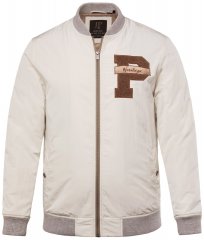 JP1880 836786 Collegejakke med emblem Benhvit