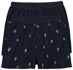 JP1880 837629 Boxershorts FLEXNAMIC® med kaktustrykk Mørkeblå 2-pakning
