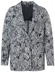 Ulla Popken 838656 Blomstret blazer Hvit