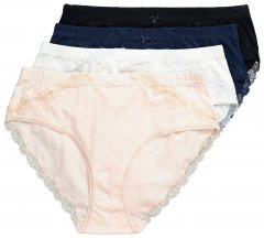 Ulla Popken 839167 Truser med blonder 4-pakning Flerfarget