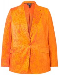 Ulla Popken 839607 Blazer i sateng med trykk Lys oransje