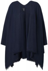 Ulla Popken 841117 Oversize strikkeponcho med strass Mørkeblå