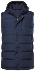 Men+ 433 Quiltet vest med hette Mørkeblå