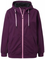 Ulla Popken 843186 Vannavvisende softshelljakke med refleks Vinrød