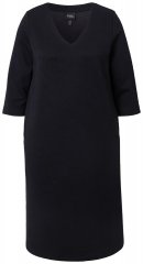 Ulla Popken 843326 Sweatkjole med 3/4-ermer Svart