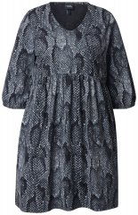 Ulla Popken 844945 Mønstret jerseykjole Svart