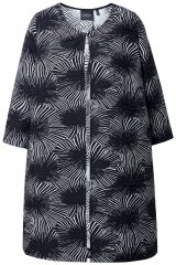 Ulla Popken 844981 Strukturert blazer med rund hals Svart