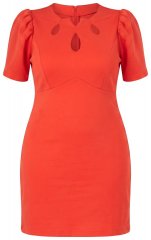 Ulla Popken 845150 Kortermet bodycon-kjole Rød