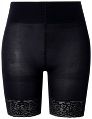 Ulla Popken 845319 Antignagshorts med blonder Svart