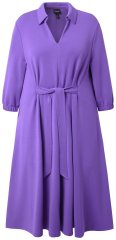 Ulla Popken 846373 A-formet sweatkjole med 3/4-ermer Lilla